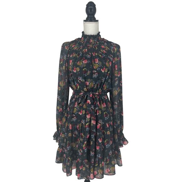 Cinq à Sept Daija Belted Tiered Floral Print Chiffon Mini Dress - Picture 4 of 11